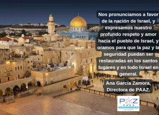 Intercediendo por la paz de Israel, por PAAZ