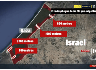 El mapa de Gaza que Hamás le exige a Israel para un acuerdo